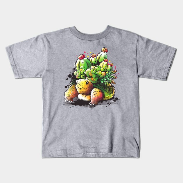 Succulent tortoise Kids T-Shirt by NemiMakeit